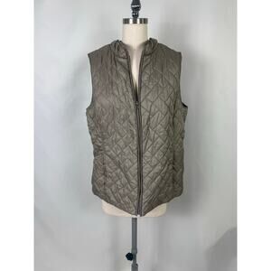 Croft&Barrow Large Lightweight Quilted Vest Neutral Holiday Cozy Staple Grandma